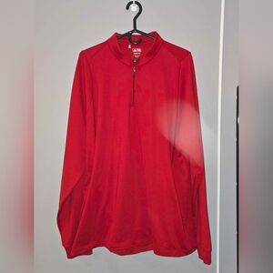 adidas Men's Red Zip-Up Sweater
